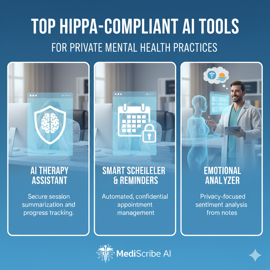 Top HIPAA-Compliant AI Tools for Private Mental Health Practices