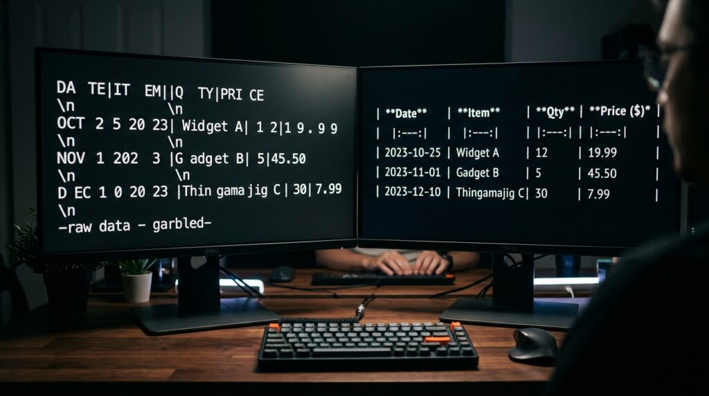 How to Use AI to Instantly Format Messy OCR Text into Clean Markdown Tables